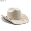 Cappelli a tesa larga Cappelli da cowgirl di lusso a secchiello per uomo accessori da cowboy eleganti da donna gentiluomo jazz country Retro 240319