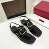 French designer Women Slippers Clip Toe Flat Sandals Summer T Tied Ladies Shoes Beach Casual Woman luxury channel Flip Flops Fashion Female Leather Footwear 35-42 99