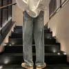 Xpqbb Y2K Jeans streetwear vintage da donna Harajuku Star Pantaloni larghi in denim a gamba larga a vita alta Pantaloni dritti unisex per coppia 240314