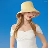 Breda randen hattar Doouble Side Wear Bucket Hat Woman Outdoor RPF50 Fisherman Cap Girl Sprot UV Protection Panama Cool Cotton