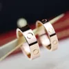 Skruv Carter Rings Nail V-Gold Love Classic Thread Wide smal ring Kvinnor Tjock plätering Rose Gold Fashion Light Luxury Par