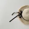 Berets 50-52 cm Baby Mädchen Hut 2024 Sommer Dünne Koreanische Ausgabe Bogen Fischer Kinder Strand Sonnencreme Prinzessin stroh