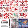 Wall Stickers 149pcs 9 Sheets Home Decor Window Sticker Anniversary Valentines Day Removable Party Glass Holiday Wedding DIY Art Double