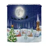 Party Decoration Bathroom Set Pat Waterproof Shower Curtain Home Decor Print 180 180cm Accessories Christmas