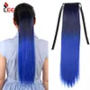 Synthetic Wigs Synthetic Wigs Leeons Synthetic Hair Ponytail Long Straight Around Clip In Ponytail Hair Ombre Blue Hair Cosplay Party Ponytail 240328 240327