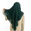 Vêtements ethniques Trois couches Musulman Islamique Mousseline Khimar Hijab Foulard Wrap Châles Arabes Turquie Malaisie Turban Femmes Prière Chapeaux