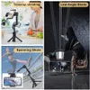 مثبتات مثبتات مثبتات Selfice Selfie Stick Tripod مع مصراع عن بعد لاسلكي وملء الضوء على هواتف iPhone Android الذكية Q240319