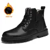 Bottes mode grande taille hommes haut haut moto tendance noir chaussures décontractées confortable botte d'hiver antidérapante pour