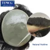 toupees 수컷 머리 보철물 이중 매듭 피부 기지 100% 자연 인간 머리 mens toupee 통기성 남성 toupee 생물학적 두피 헤어 피스