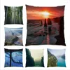 Pillow Living Room Decoration Pography Throw Covers Cover 45x45 Velvet Mountains River Natural Scenery Square E0997