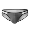 Underpants Men Underwear Ultra-thin Transparent Ice Silk Brief Low Waist Underpants Soft Fitness Sports Running Panties Comfort Swimwear 24319