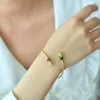 Bracciale in giada naturale di Hetian Accessori in pietre preziose Gioielli Femme Braccialetti placcati in oro Fine di alta qualità