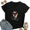 Women's T Shirts Nail Polish And Wine Lovers Shirt Summer Y2k Tops V-nck Tee Fashion Women Clothing High Heels Graphic Harajuku