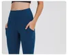 Garnitury męskie lutu jogi ożywia kobiety sportowe legginsy o wysokiej talii 25 -calowe kieszenie boczne rozciąganie bioder