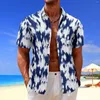 Herren-Freizeithemden, Sommer, Strand, digital bedrucktes Hemd, Langarm, Bluse, Herren, T-Shirt mit Knopfleiste, Kleid, Halsausschnitt