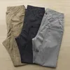 Pantalon pour hommes pantalon décontracté soft respirant neuvième avec bouton de fermeture à fermeture éclair de fermeture à la glissière