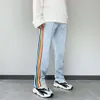 Designer Pants Pants Women Mens Fashion Summer Side Weave Rainbow Striped Loose Slacks Sweatpants