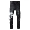 Designer Heren Amirs jeans High Street Hole Star Patch Heren dames amirs ster borduurwerk paneelbroek stretch slim-fit broek Jean broek nieuwe stijl 930927114