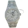 Herren High-End-Luxus-Bling-Schmuck-Vollzifferblatt-Uhr Vvs Moissanit Hop Iced Out Edelstahl-Mechanische Armbanduhren