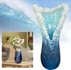Vasen Kreative Ozean-Harz-Wellen-Vase, moderne blaue Blume, exquisiter Desktop-Topf für Heimdekoration