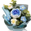 Fleurs décoratives tricotées, ornement de Bouquet de fleurs, tricot pour anniversaire, femme, petite amie