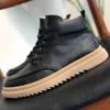 Botas Moda italiana Casual Hombres Tobillo Otoño Invierno Cuero genuino Zapatillas de deporte con cordones Al aire libre Cómodo antideslizante Punta redonda