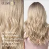 Synthetic Wigs Lace Wigs ELEMENT Synthetic Wig Long Medium Water Wavy Ombre Black Blonde Wigs for Women Party Daily Hair Heat Resistant Fashion Headband 240327