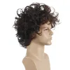 Perruques synthétiques Perruques en dentelle Perruque bouclée brune pour hommes Perruques de cheveux synthétiques courtes pour beaux gars Coiffures naturelles Mâle Afro Wave Coupes de cheveux Perruque de fête 240328 240327