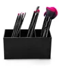 Drie sleuven acryl make-up organizer Hoge kwaliteit zwart plastic desktop lippenstift Stand Case Mode make-up gereedschap opbergdoos9893673