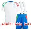 23 24 Italia man and kids CHIESA Soccer Jerseys 2024 home and away Italy RASPADORI VERRATTI BARELLA Shirt TOTTI LORENZO POLITANO special MIRETTI Football uniform