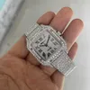 Lyxurklockor för herrmekaniska gör antomatisk rörelse Stainlwatchess Steel Full Ice Out Moissanite Top Brand Swiss Designers Wristwatch