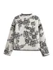 Women's Jackets Women Casual Boho Cardigan Jacket Long Sleeve Tie-up Double Side Flower Outwear For Fall Winter