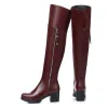 Boots AIYUQI Women Over Knee Boots Genuine Leather Thick Thin Velvet Large Size Long Boots Fashion High Heel Women Thigh High Boots