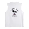 Tryck Vest Men Summer Casual Beach Tank Top Korea mode ärmlösa skjortor Male Loose Underhirt 100% Cotton Tees Hip Hop Tops 240329