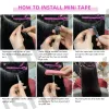 Наращивание Isheeny Mini Tape In Human Hair Extensions 14 "18" Machine Remy Skin Weft Клейкая лента для волос Натуральные черные коричневые светлые ленты