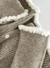 Tricots pour femmes Cottagecore Cardigan Femmes Vintage Corset Slim Pull en dentelle à volants 2024 Esthétique Floral Tartan Vérifié Manches longues