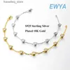 Charm Bracelets EWYA Tren Real D Color Full 4mm 0.3CT Moissanite Tennis For Women S925 Silver Plated 18K Diamond Hand Link s L240319