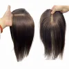 Toppers Dark Brown Silk Base Real Human Hair Toppers Clip In Hair Pieces Natural Straight Cover White Hair Loss For Women Remy Hair