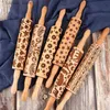 Baking Moulds Beech Solid Wood Rolling Pin Printing Pin Baking Tools Roller Clay Tools Clay Sticks Cookie Moulds L240319