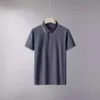 T-shirt à manches courtes pour hommes, moitié d'été avec col à revers, polo en pur coton, achat groupé, coupe ample, haut de sport décontracté