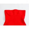 Casual Dresses Yenkye Sexy Women Red Fitted Axless Christmas Party Vestidos