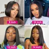 Synthetic Wigs Glueless Straight Short Bob Wig Transparent 13X4 Lace Front Human Hair Wigs PrePlucked Natural Hair Remy Brazilian Wig On Sale 240328 240327