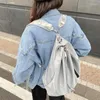 Sacos escolares estilo coreano cordão mulheres mochila impermeável náilon adolescentes mochilas para mulheres grande capacidade bagpack