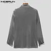 Mężczyzn T Shirt Solidny kolor Velor Turtleeck Długie rękaw Casual Undershirt Men Przytulne streetwearu Camisetas S-5xl Inderun 240312