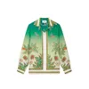 24ss Casablanca fleur oiseau cocotier vacances chemise hommes et femmes concepteur hawaïen chemise à manches longues Casablanc