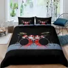 Conjuntos de cama Blue Drum Kit Duvet Cover Set Microfiber Roll Music Twin Musical Instrument Glitter Lines Consolador