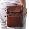 Totes homens cruz corpo bolsa de ombro fanny pacote cintura couro genuíno masculino celular/celular hip cinto bolsa gancho sacos do mensageiro