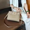 DrawString 2024 Tote Bag Women's Top Layer Cowhide Premium Texture Commuter Multi-Layer Handbag
