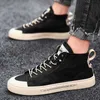 HBP Non-Brand Leather High Top Shoes for Men Casual Shoes Spring Autumn Fashion Splicing Lace Up Vulcanized Shoes Skate Male Sneakers New