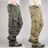 Pantalon Cargo pour hommes, mode décontracté, multi-poches, vêtements d'extérieur tactiques militaires, pantalons droits, pantalons longs, grande taille